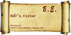Bús Eszter névjegykártya